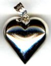 1 22x20mm Silver Plated Puffy Heart Pendant